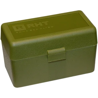 Коробка RHT Ammo Box на 50 патронов к.338LM, .300WM, 7.62x54R, .300NM зеленый