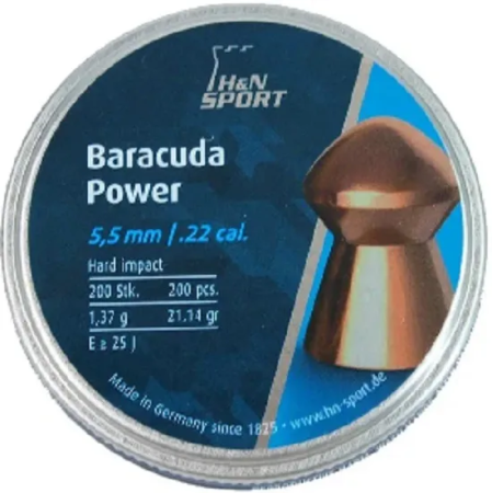 Пули пневматические H&N Baracuda Power к.5,5 мм 1,37г (200шт)